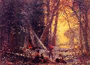 Albert Bierstadt Moose Hunters' Camp, Nova Scotia Germany oil painting artist